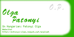 olga patonyi business card